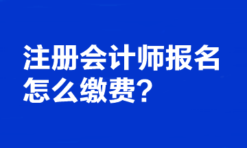 注册会计师报名怎么缴费？缴费时间截止到哪天？