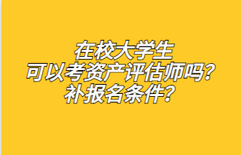 ​在校大学生可以考资产评估师吗？补报名条件？1