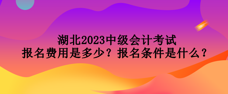 湖北2023中级会计考试报名费用是多少？报名条件是什么？
