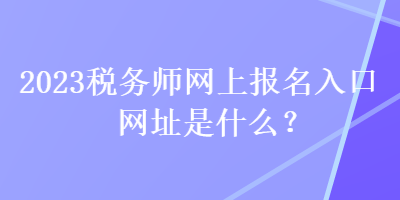 2023税务师网上报名入口网址是什么？