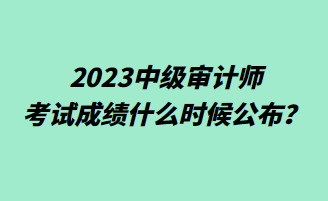 2023中级审计师考试成绩什么时候公布? 2023中级审计师考试成绩什么时候公布?