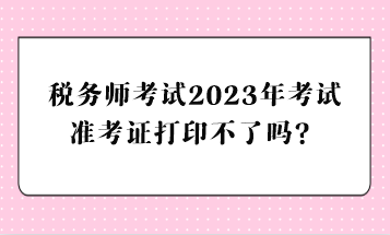 税务师考试2023年考试准考证打印不了吗？