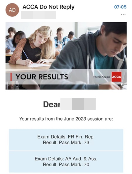 2023年6月ACCA成绩公布 网校学员捷报频传! 2023年6月ACCA成绩公布 网校学员捷报频传!