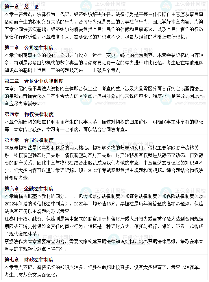 【细化到章】2023年中级会计经济法7个考前逐章学习策略