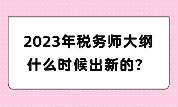 2023年税务师大纲什么时候出新的？
