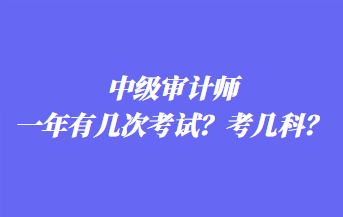 中级审计师一年有几次考试?考几科? 中级审计师一年有几次考试?考几科?