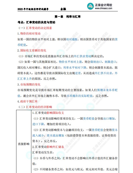 中级经济师金融三色笔记