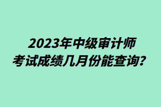 2023年中级审计师考试成绩几月份能查询? 2023年中级审计师考试成绩几月份能查询?