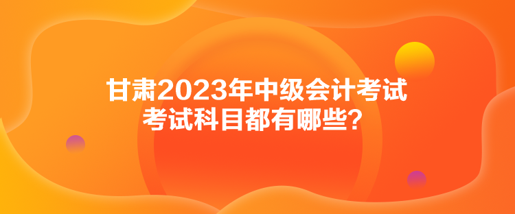 甘肃2023年中级会计考试考试科目都有哪些？