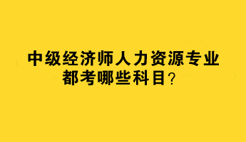 2023年中级经济师人力资源专业都考哪些科目？