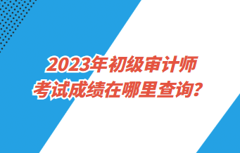 2023年初级审计师考试成绩在哪里查询? 2023年初级审计师考试成绩在哪里查询?