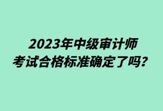 2023年中级审计师考试合格标准确定了吗？