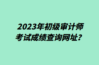 2023年初级审计师考试成绩查询网址? 2023年初级审计师考试成绩查询网址?