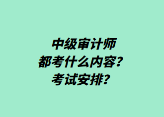 中级审计师都考什么内容？考试安排？