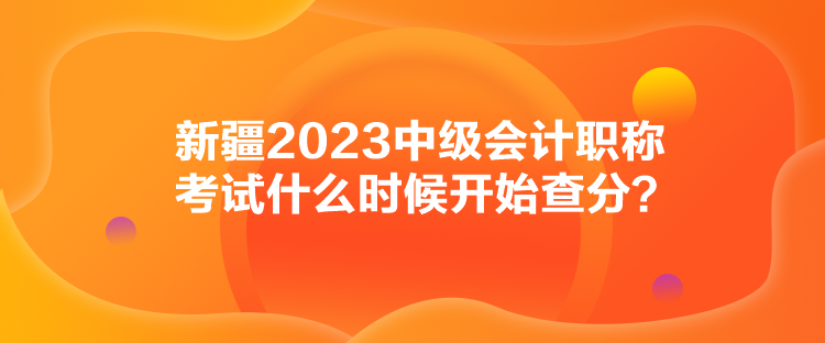 新疆2023中级会计职称考试什么时候开始查分？