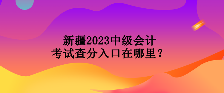 新疆2023中级会计考试查分入口在哪里？