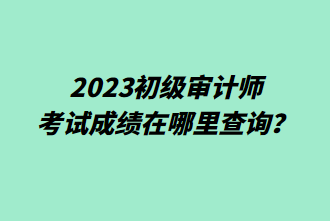 2023初级审计师考试成绩在哪里查询? 2023初级审计师考试成绩在哪里查询?