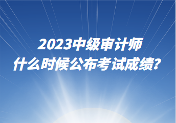 2023中级审计师什么时候公布考试成绩？