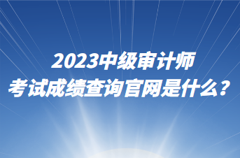 2023中级审计师考试成绩查询官网是什么？