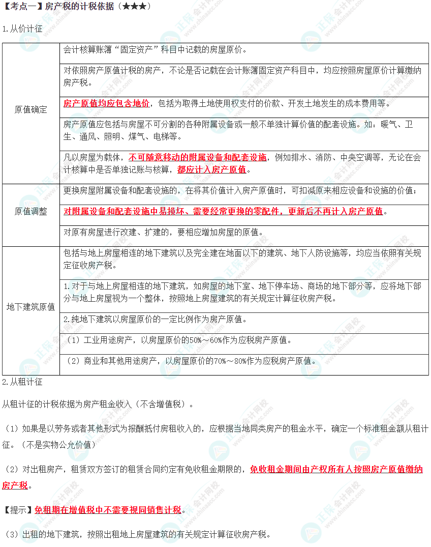 2024年注会《税法》预习考点（第十章）