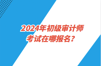 2024年初级审计师考试在哪报名？