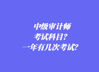 中级审计师考试科目？一年有几次考试？