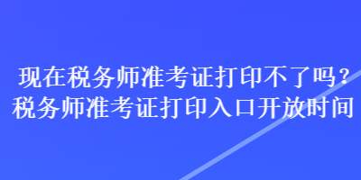 现在税务师准考证打印不了吗?税务师准考证打印入口开放时间 现在税务师准考证打印不了吗?税务师准考证打印入口开放时间