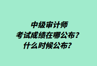 中级审计师考试成绩在哪公布？什么时候公布？