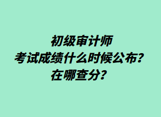 初级审计师考试成绩什么时候公布?在哪查分? 初级审计师考试成绩什么时候公布?在哪查分?