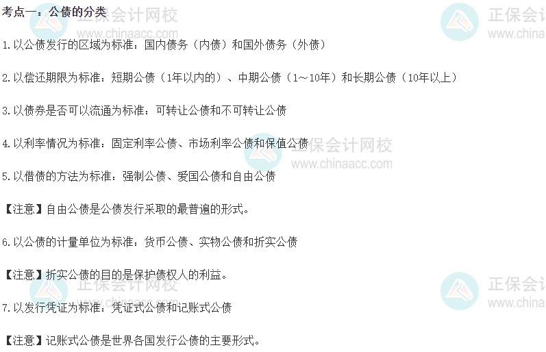 2023初级经济师《财政税收》高频考点：公债的分类