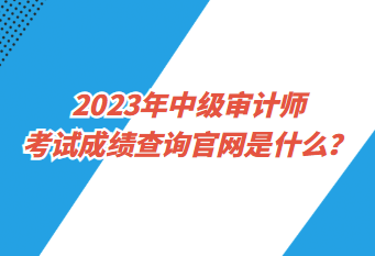 2023年中级审计师考试成绩查询官网是什么? 2023年中级审计师考试成绩查询官网是什么?