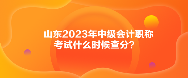 山东2023年中级会计职称考试什么时候查分？