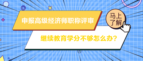 申报高级经济师职称评审 继续教育学分不够怎么办？