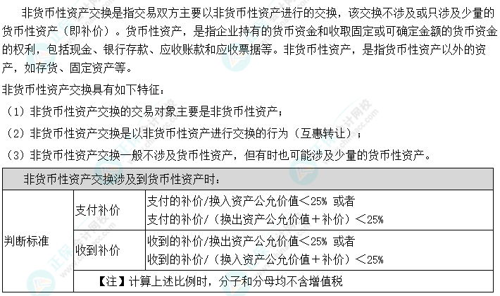 2024中级会计实务预习必看知识点26：非货币性资产交换的认定