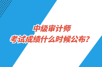 中级审计师考试成绩什么时候公布? 中级审计师考试成绩什么时候公布?