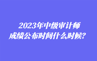 2023年中级审计师成绩公布时间什么时候？