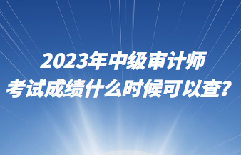 2023年中级审计师考试成绩什么时候可以查？