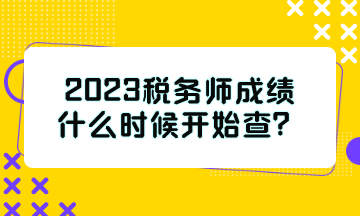 2023税务师成绩什么时候开始查？