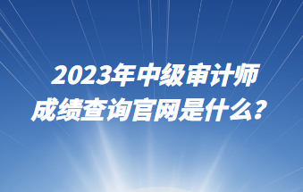 2023年中级审计师成绩查询官网是什么? 2023年中级审计师成绩查询官网是什么?