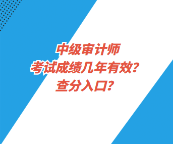 中级审计师考试成绩几年有效？查分入口？
