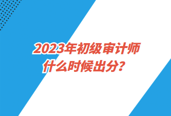 2023年初级审计师什么时候出分? 2023年初级审计师什么时候出分?