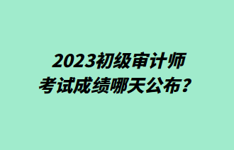 2023初级审计师考试成绩哪天公布? 2023初级审计师考试成绩哪天公布?