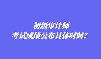 初级审计师考试成绩公布具体时间? 初级审计师考试成绩公布具体时间?