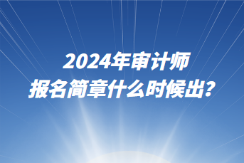 2024年审计师报名简章什么时候出？