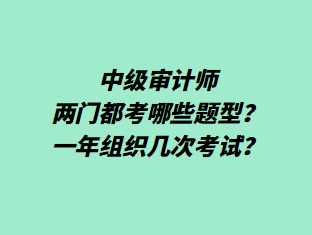 中级审计师两门都考哪些题型？一年组织几次考试？