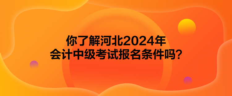 你了解河北2024年会计中级考试报名条件吗？