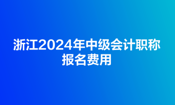 浙江2024年中级会计职称报名费用 浙江2024年中级会计职称报名费用