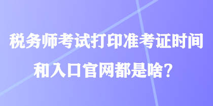 税务师考试打印准考证时间和入口官网都是啥？