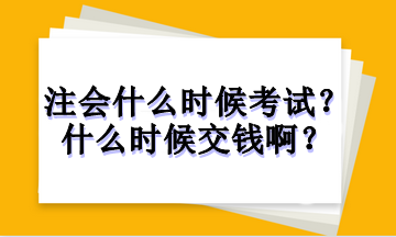 注册会计师什么时候考试？什么时候交钱啊？