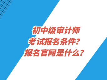 初中级审计师考试报名条件?报名官网是什么? 初中级审计师考试报名条件?报名官网是什么?